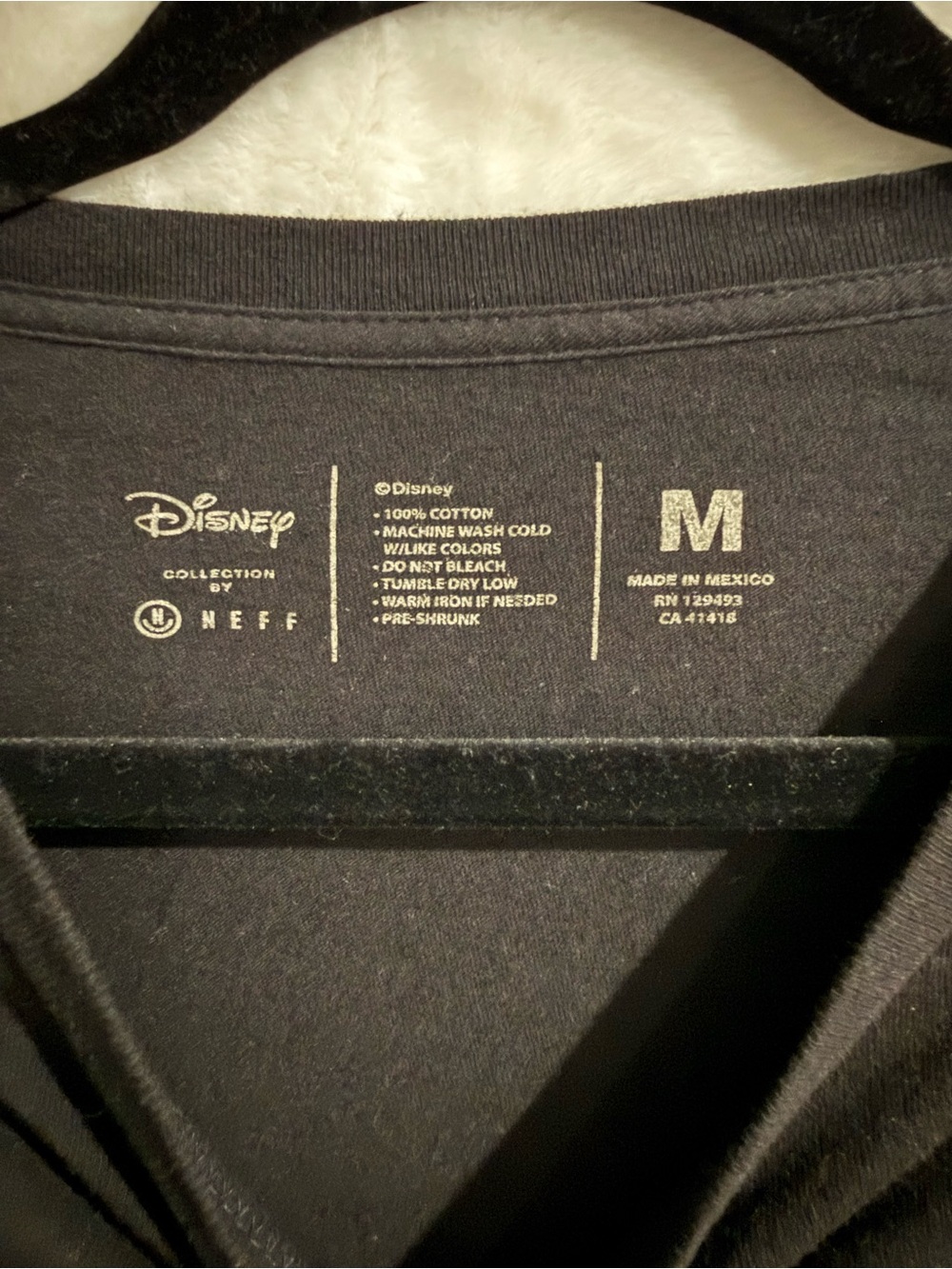 Disney Black Crewneck Tee with Printed Interior Label - Picture 2 of 4